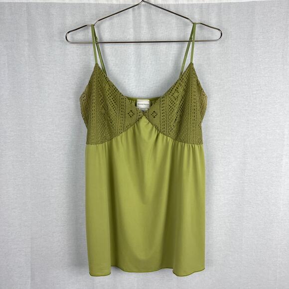 Vintage Newport News Top Y2K Babydoll Crochet Cami Tank Forest Fairy Boho Earthy - Picture 1 of 5